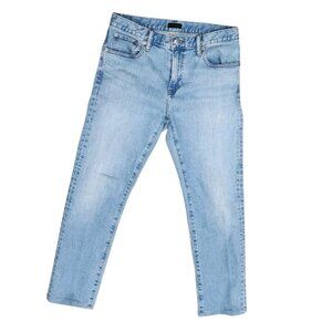 Uniqlo Jeans Mens 30X27 Slim Fit Straight Low Rise Light Wash Denim Stretch Flex